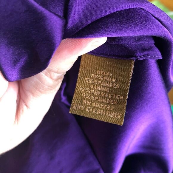 Ali Ro Purple Drape Neck Flutter Sleeve Silk Blend Mini Dress - Picture 14 of 14